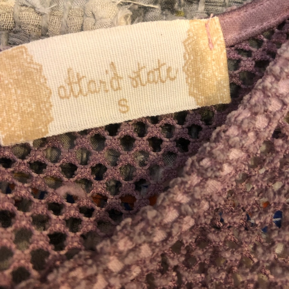 Altar’d State Ombré Waffle Knit Tunic Dress Mesh Sleeves size Small NWT Pink - Picture 5 of 8